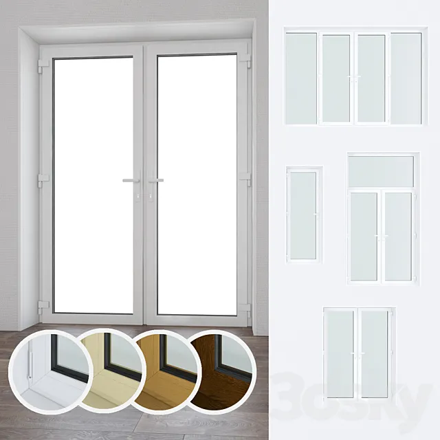 A set of plastic windows and doors 09 3D Model