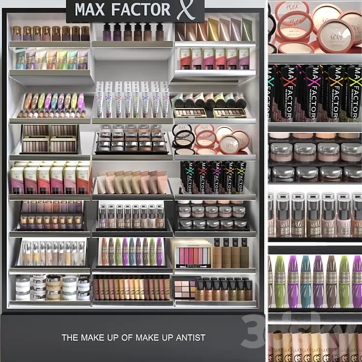A set of professional cosmetics in a beauty salon or duty free 3 3D Model
