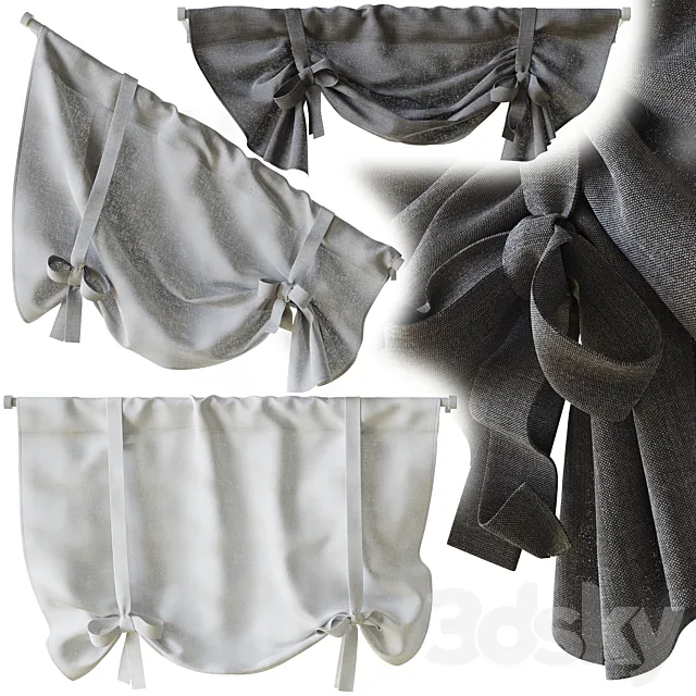 A set of Roman blinds for the roof window 4 3D Model