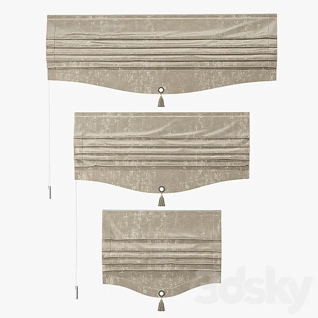 A set of Roman curtains ARISSA (sand velvet) 3DModel A set of Roman curtains ARISSA (sand velvet) 3DModel
