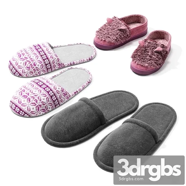 A set of slippers 3D Model Download