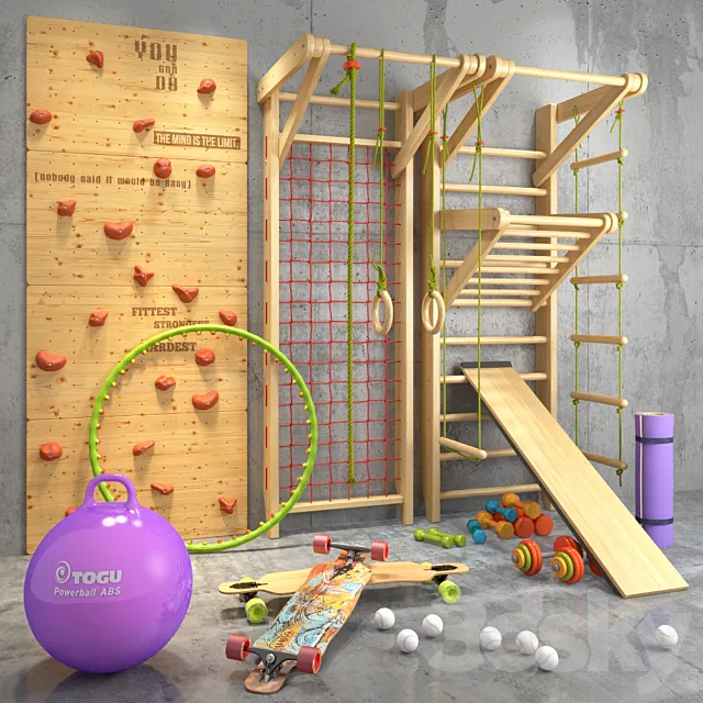 A set of sports equipment 3DModel