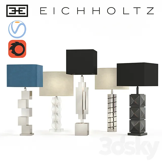 A set of table lamps Eichholtz 3D Model A set of table lamps Eichholtz 3D Model