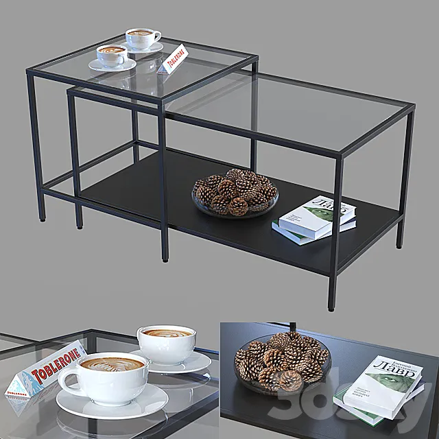 A set of tables IKEA Vits?. 3DModel A set of tables IKEA Vits?. 3DModel