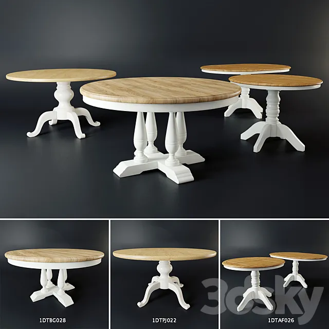 A set of three dining tables FullHouse v.2 3D Model