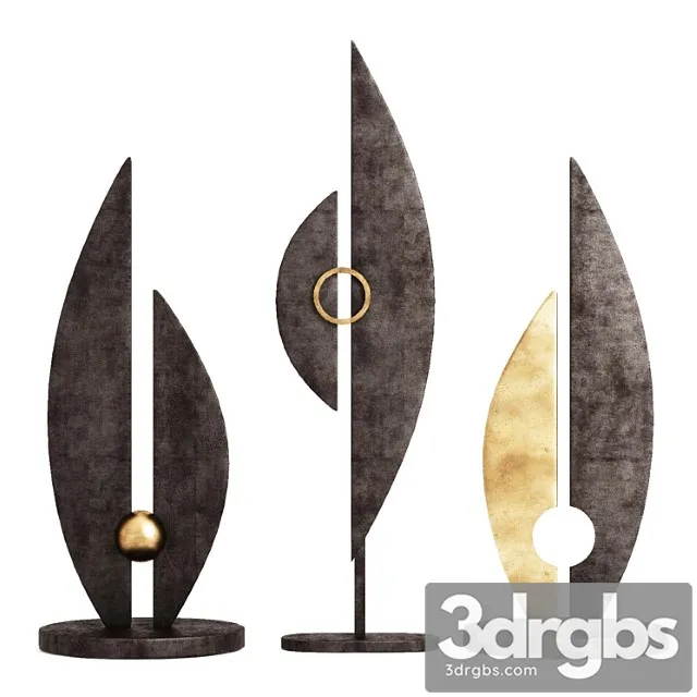 A set of three garden sculptures. A set of three garden sculptures.
