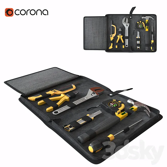 a set of tools. 3D Model a set of tools. 3D Model