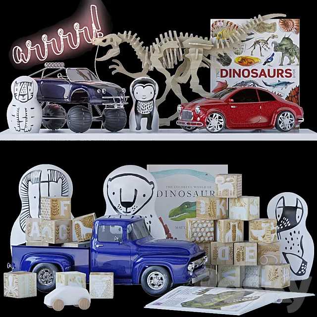 A set of toys for a boy 3D Model A set of toys for a boy 3D Model