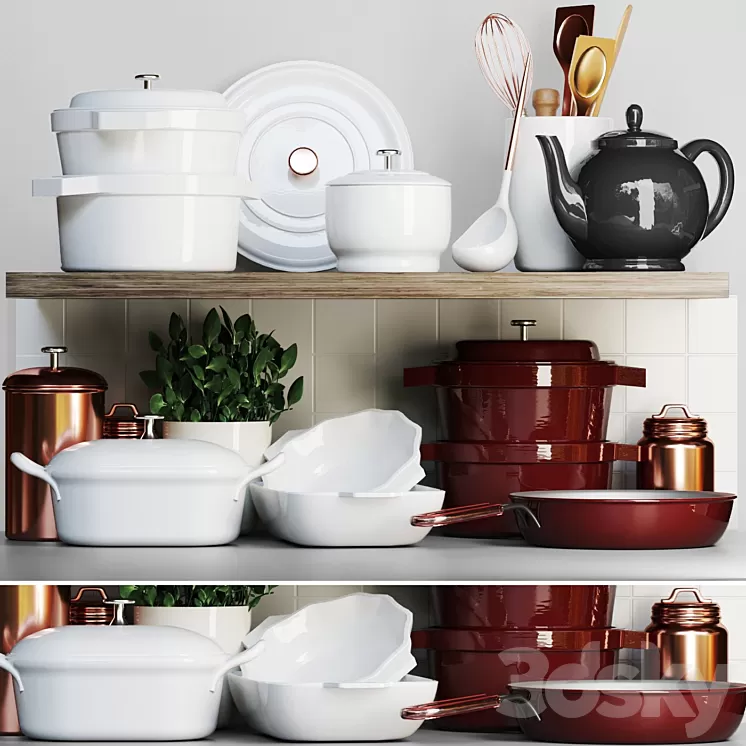 A set of utensils for the kitchen 4 3D Model Free Download A set of utensils for the kitchen 4 3D Model Free Download