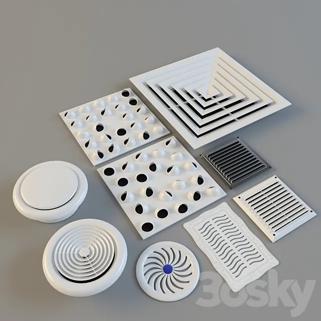a set of vent. gratings 3DModel a set of vent. gratings 3DModel