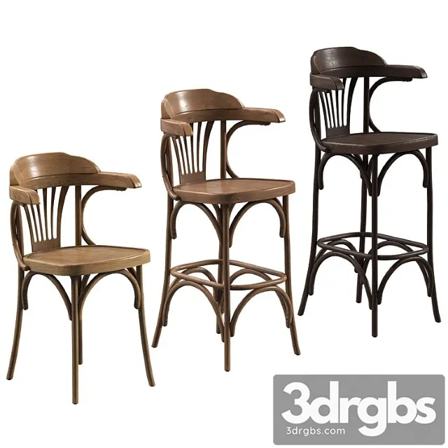 A set of viennese chairs for a cafe, restaurant. 3 models A set of viennese chairs for a cafe, restaurant. 3 models