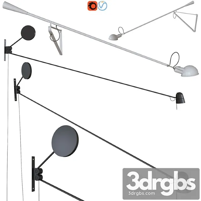 A Set Of Wall Lights Luceplan Counterbalance Flos 265 3D Model Download
