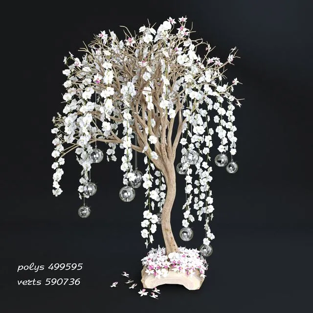 A tree with orchids vol # 2 3D Model A tree with orchids vol # 2 3D Model