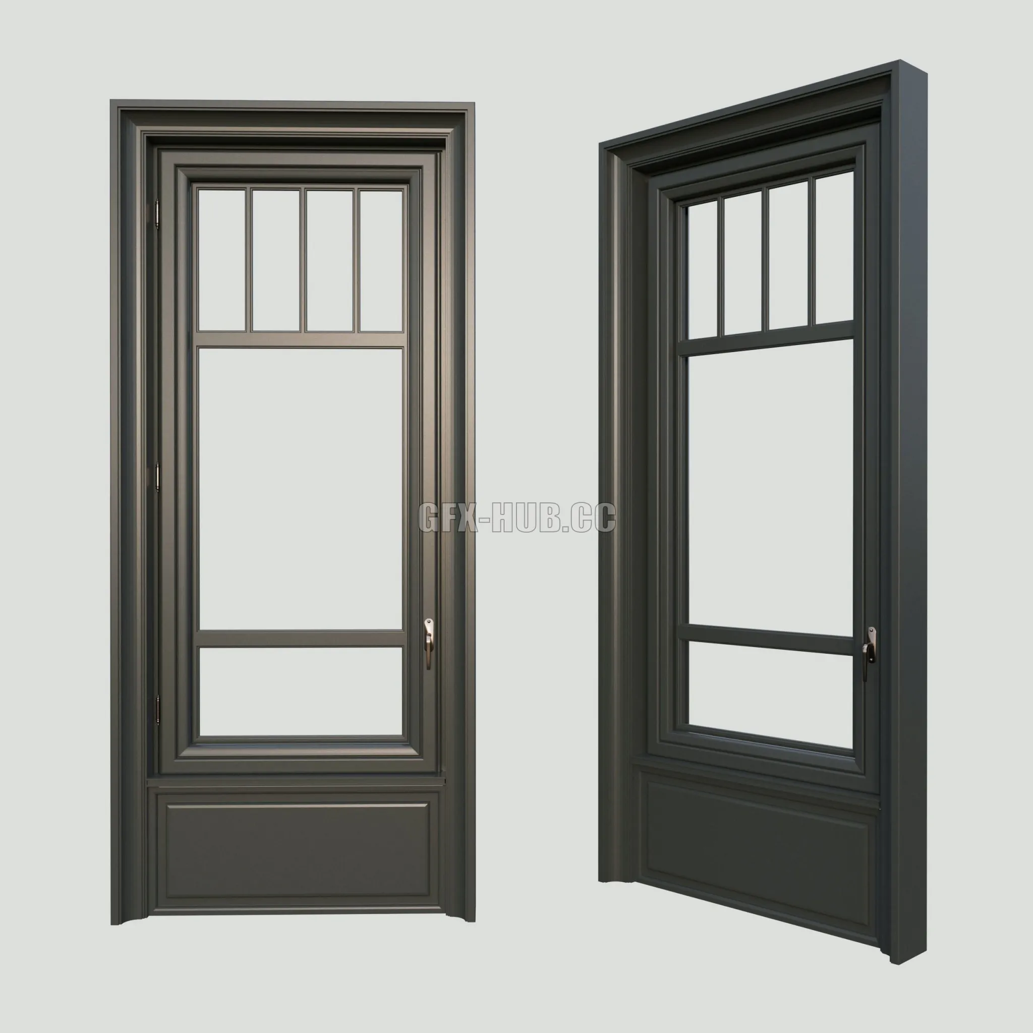 A window in the classical style – The material is dark wood 3D Model