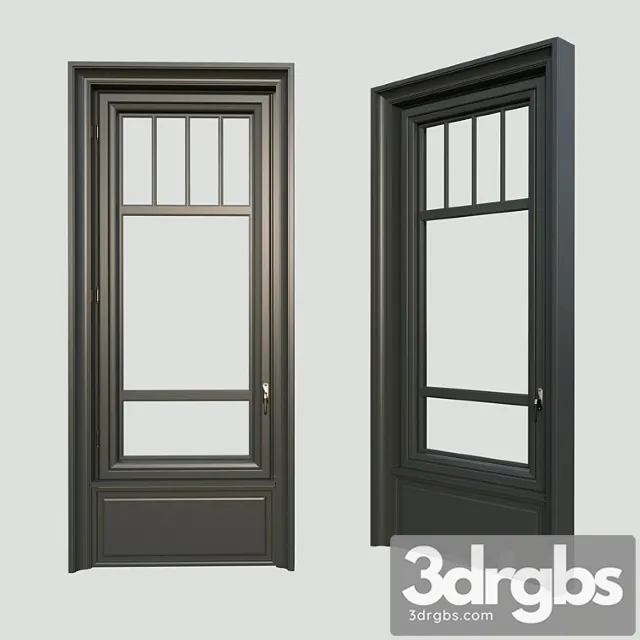 A window in the classical style. the material is dark wood. 3D Model Download