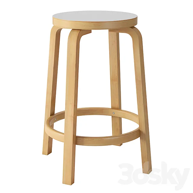 Aalto USA Artek Alvar Aalto Counter Stool 64 3D Model