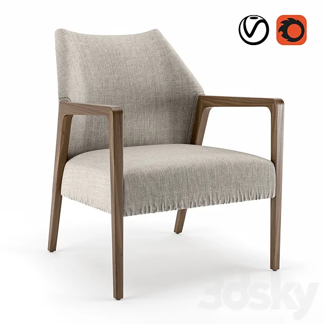 Abbott dalton accent chair 3D Model