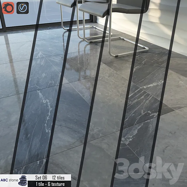 ABC stone Set 06 3D Model ABC stone Set 06 3D Model