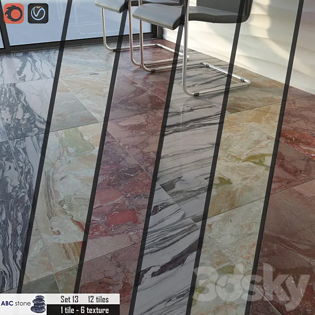 ABC stone Set 13 3D Model ABC stone Set 13 3D Model