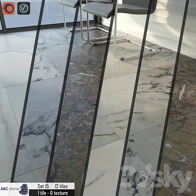 ABC stone Set 15 3D Model ABC stone Set 15 3D Model