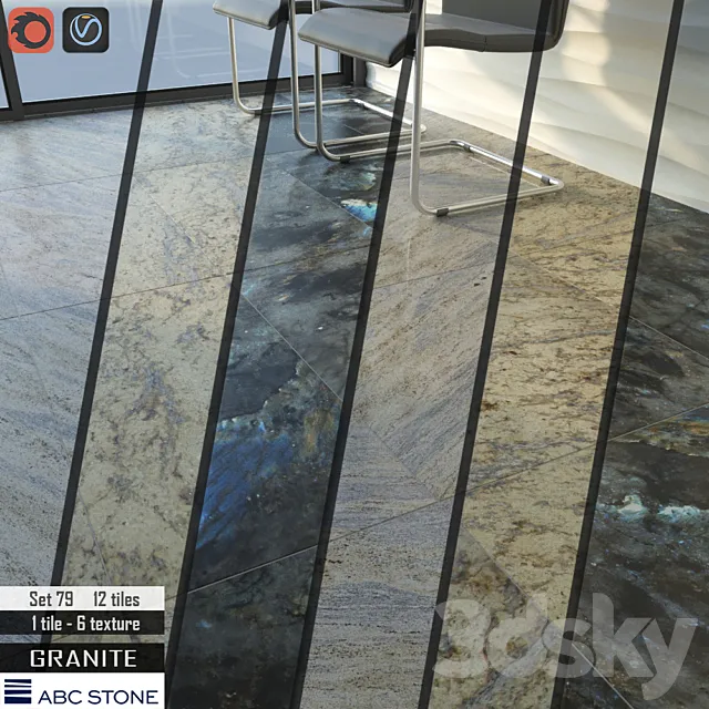 ABC stone Set 79 3D Model ABC stone Set 79 3D Model