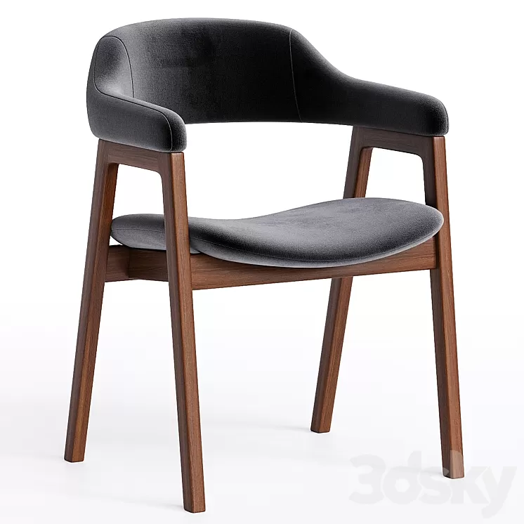 Abilene Upholstered Dining Arm Chair 3D Model Free Download