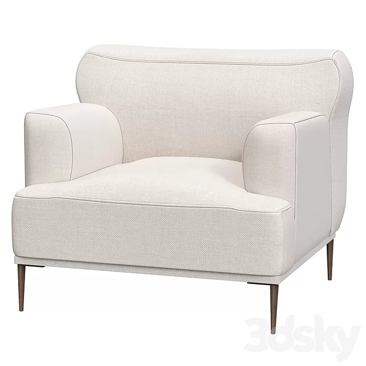 Abisko Quartz White Lounge Chair 3D Model Abisko Quartz White Lounge Chair 3D Model