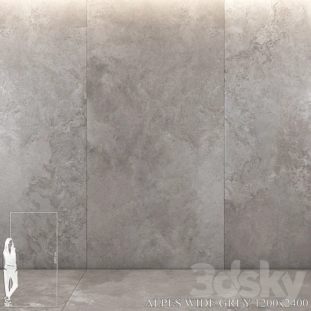 ABK Alpes Wide Grey 1200×2400 3D Model