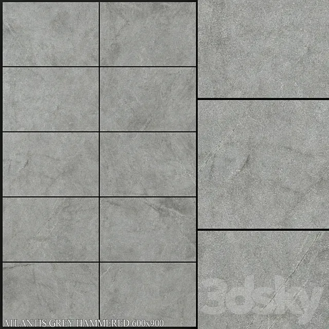 ABK Atlantis Grey Hammered 600×900 3DModel