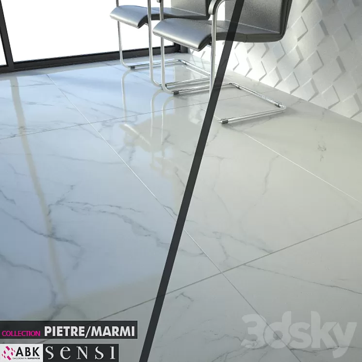 ABK COLLECTION PIETRE MARMI SENSI STATUARIO WHITE Set 01 3D Model