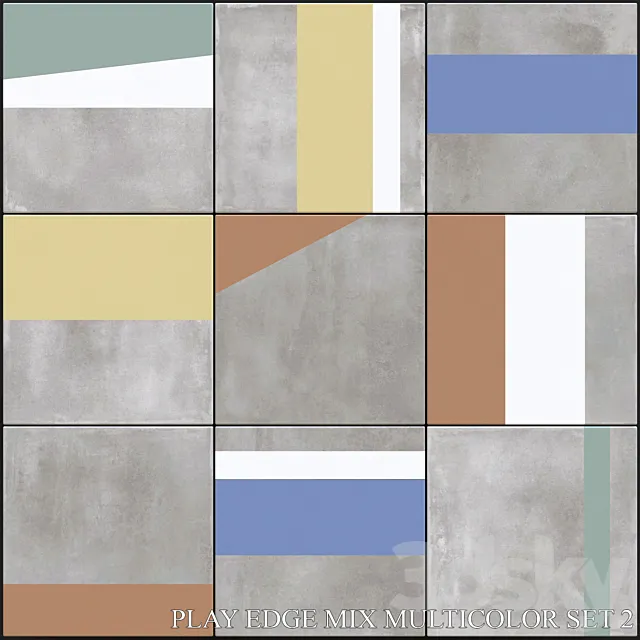 ABK Play Edge Mix Multicolor Set 2 3D Model ABK Play Edge Mix Multicolor Set 2 3D Model