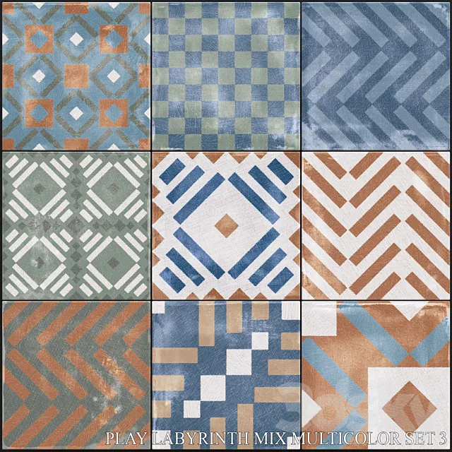 ABK Play Labyrinth Mix Multicolor Set 3 3D Model ABK Play Labyrinth Mix Multicolor Set 3 3D Model