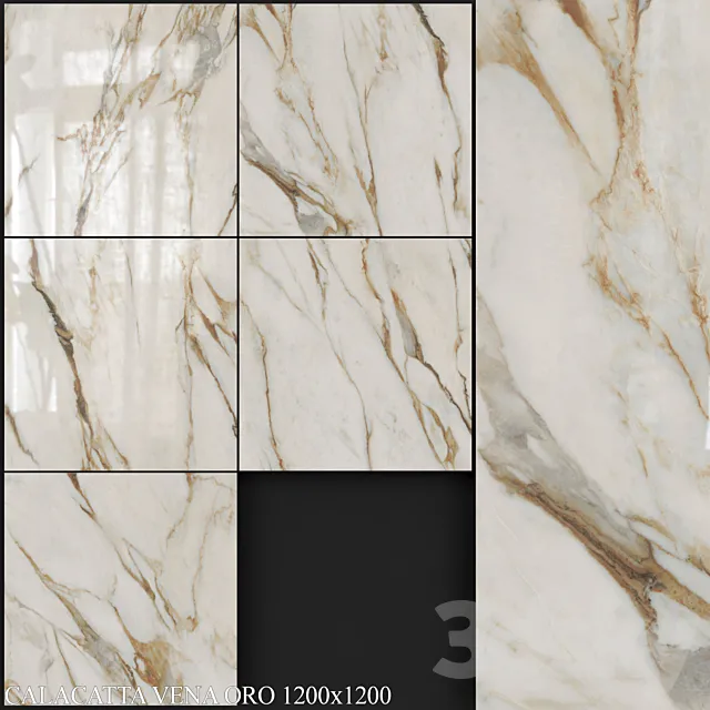ABK Sensi Signoria Calacatta Vena Oro 1200×1200 3D Model
