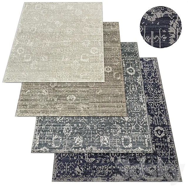 Abra Rug RH Collection 3D Model Abra Rug RH Collection 3D Model