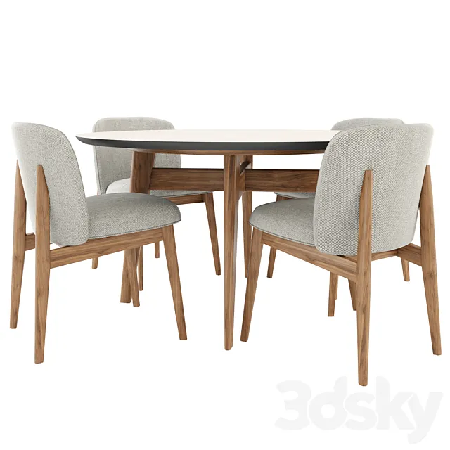 Abrey chair and table 3D Model Abrey chair and table 3D Model