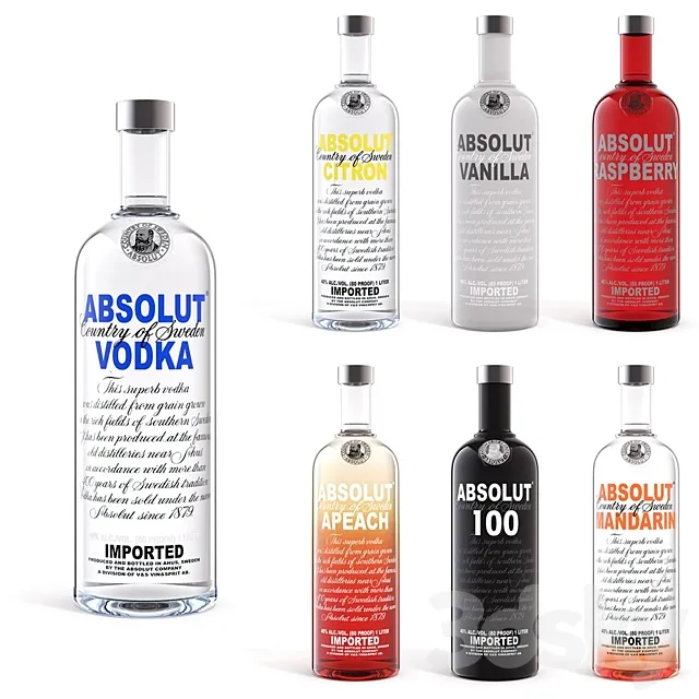 Absolut Vodka 3D Model