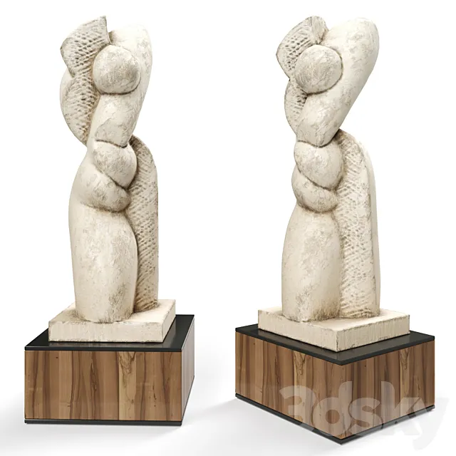 Abstract modern sculpture plaster 3D Model Abstract modern sculpture plaster 3D Model