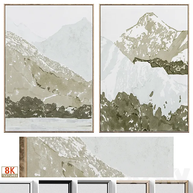 Abstract Mountain Landscape Wall Art C-717 3D Model