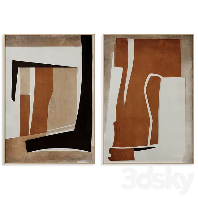 Abstract Painting Frame set 0358 3D Model Abstract Painting Frame set 0358 3D Model
