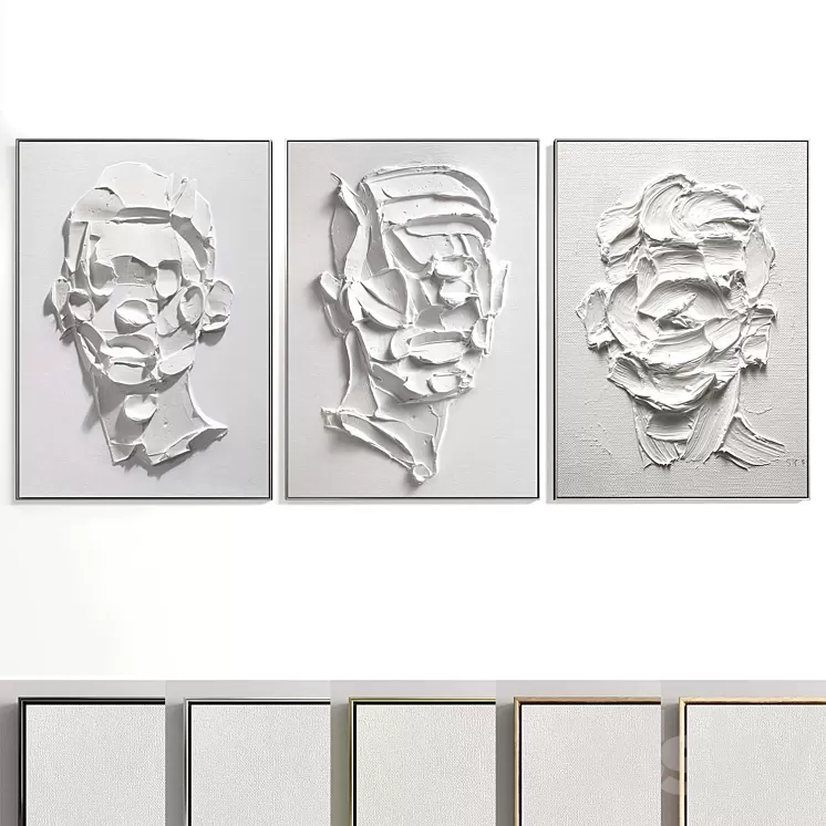 Abstract Painting Set of 3 pieces – No 29 3D Model Free Download