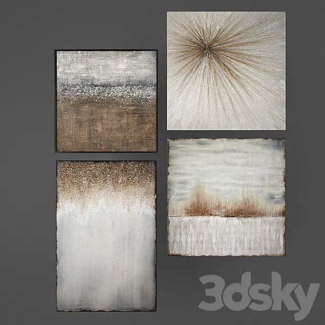 Abstract paintings by zgallery. 02 3DModel Abstract paintings by zgallery. 02 3DModel