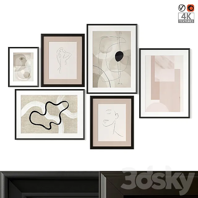 Abstract paintings set 3DModel Abstract paintings set 3DModel