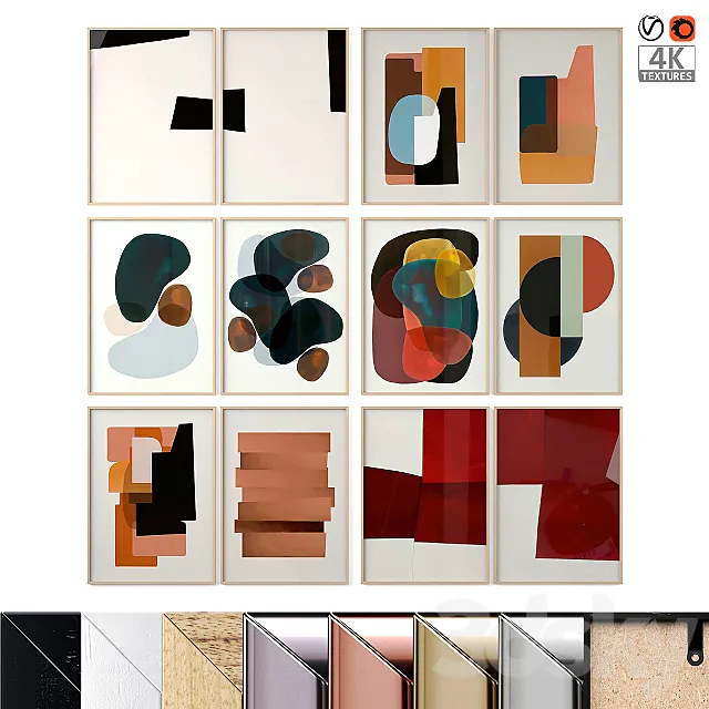 Abstract posters 3D Model Abstract posters 3D Model