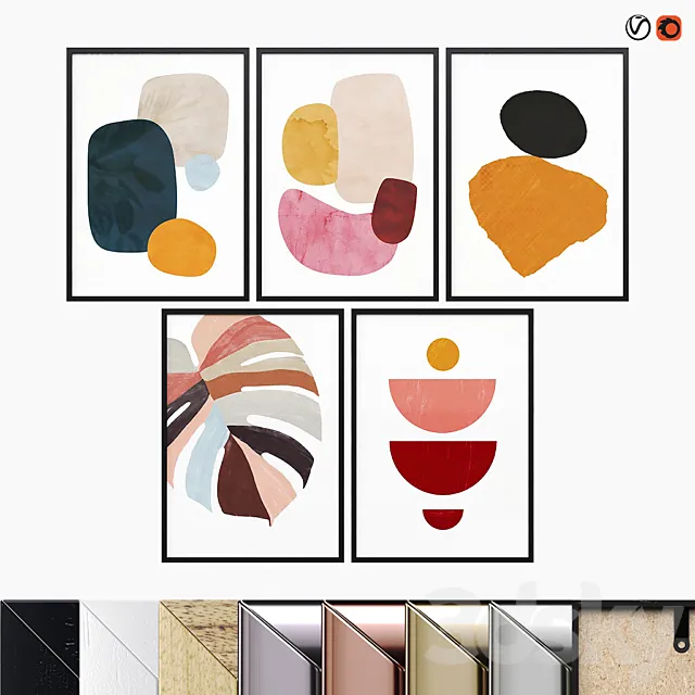 Abstract Posters Set 01 3DModel Abstract Posters Set 01 3DModel