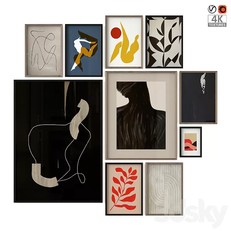 Abstract Posters Set 09 3D Model