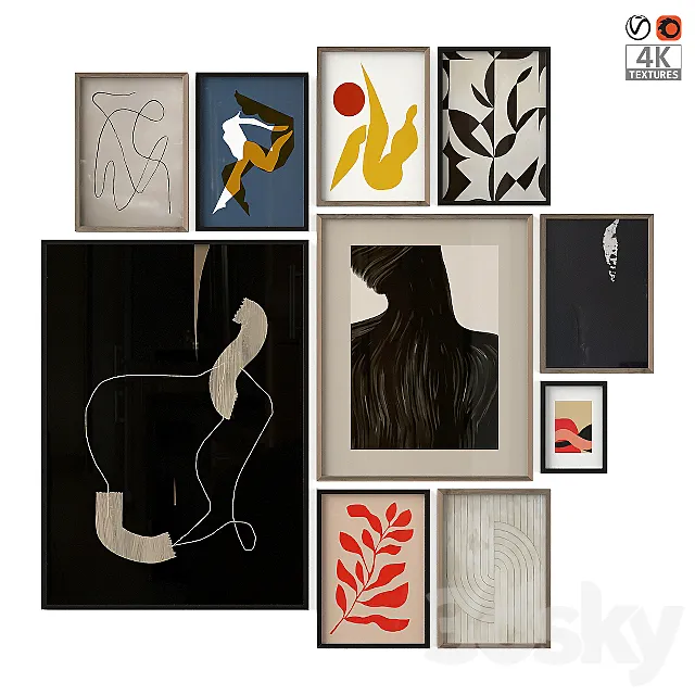 Abstract Posters Set 09 3DModel Abstract Posters Set 09 3DModel