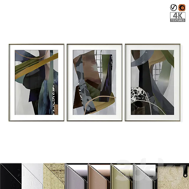 Abstract Posters Set 10 3D Model Abstract Posters Set 10 3D Model