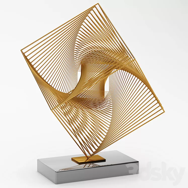 Abstract sculpture hypercube 3D Model