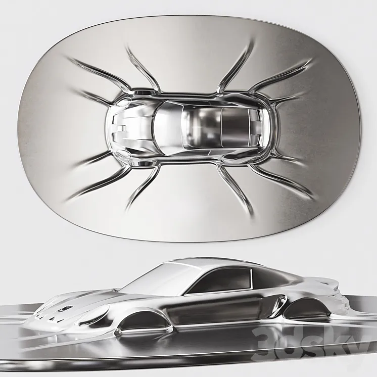 Abstract sculpture Porsche 911 GTS 3D Model Free Download