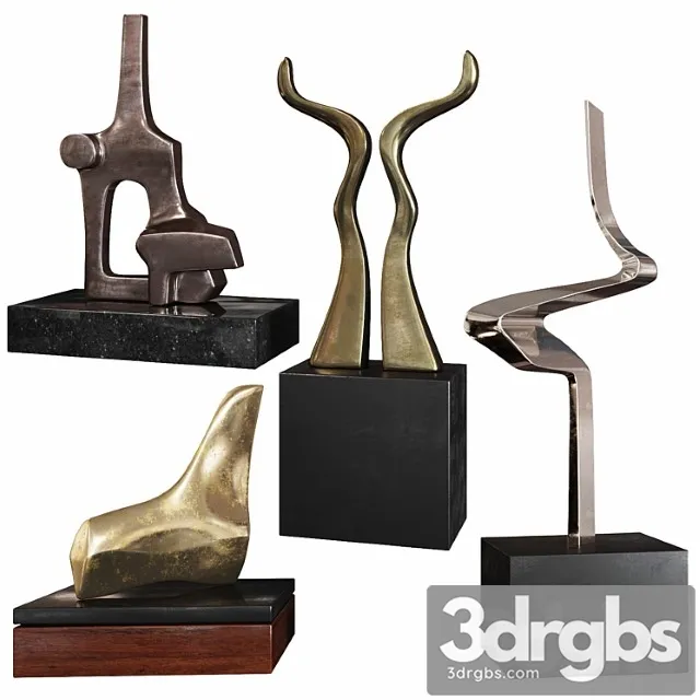Abstract sculptures set by burlini varga 3D Model Download
